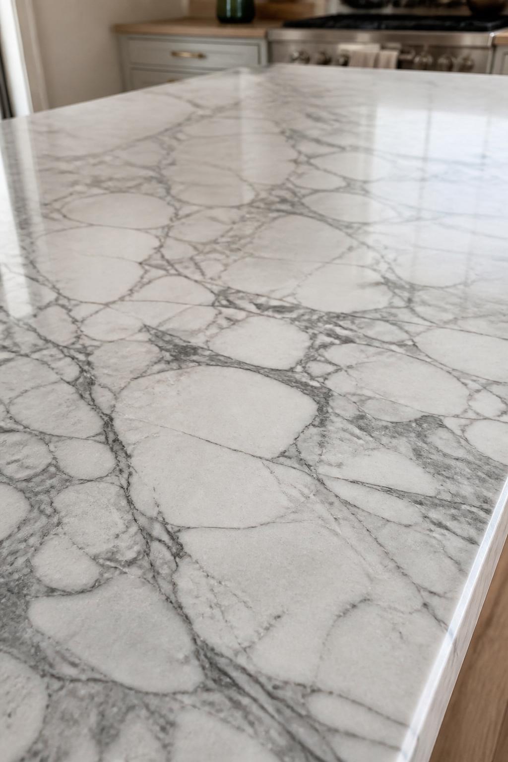 Marble worktop close-up