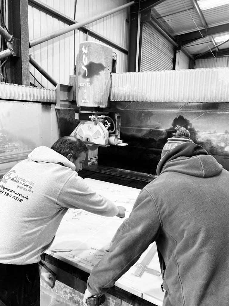Amaris Bridgend workshop — CNC stone fabrication floor