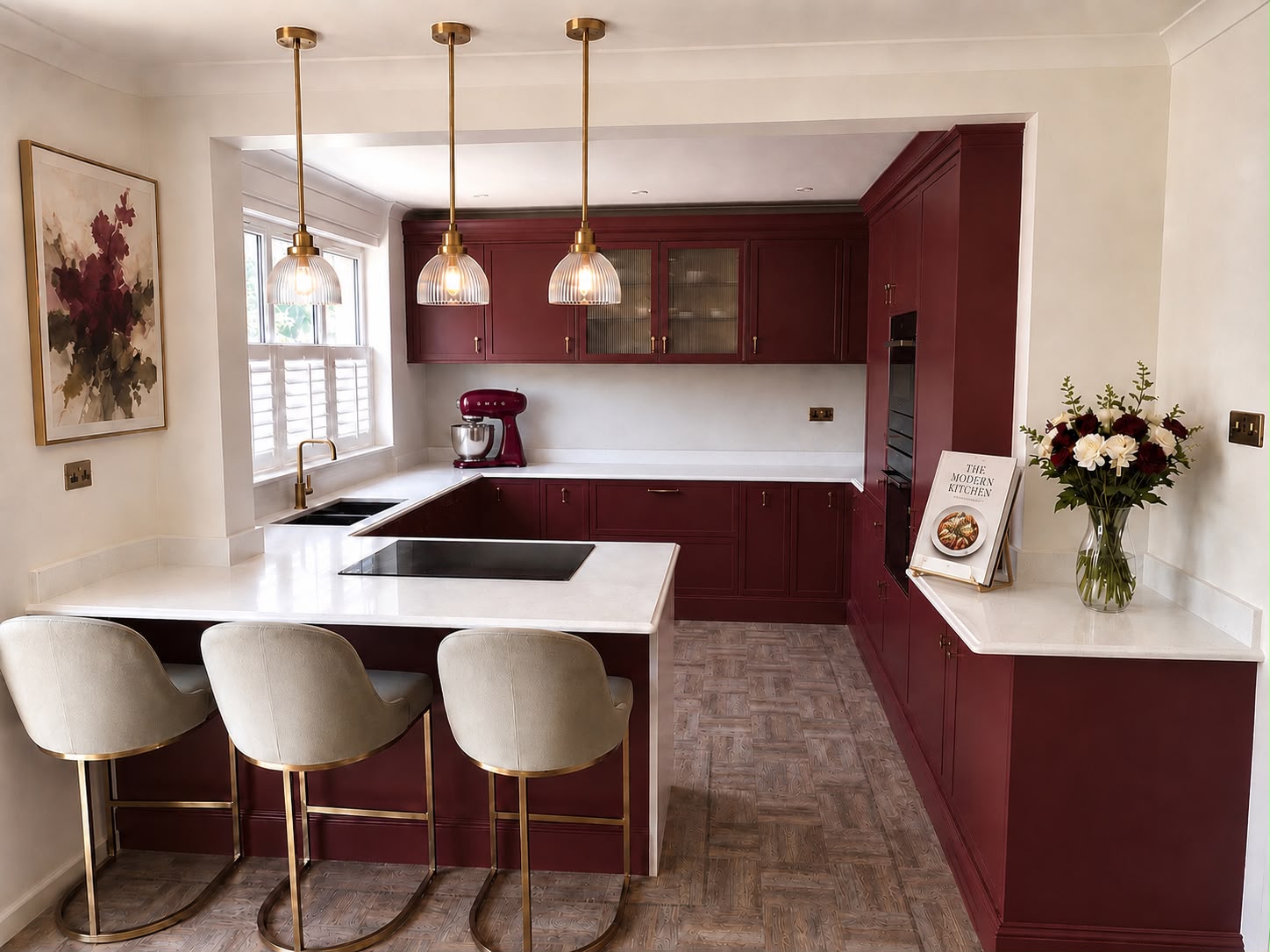 Mystery Gold Quartz kitchen in Porthcawl