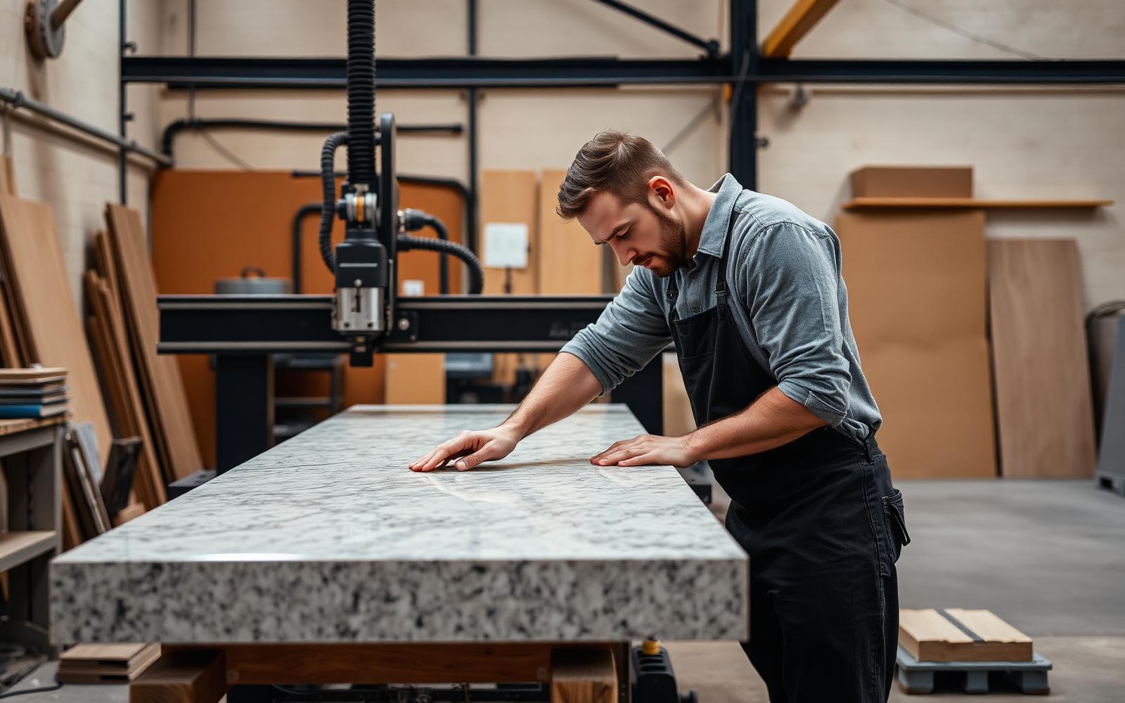 Amaris Bridgend workshop — CNC stone fabrication floor